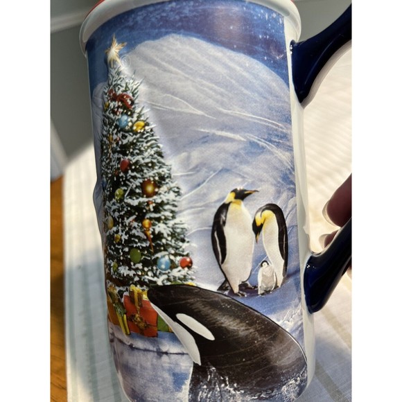 Ceramic Sea World Shamu Christmas Tree Coffee Tea Mug Cup - Picture 2 of 12